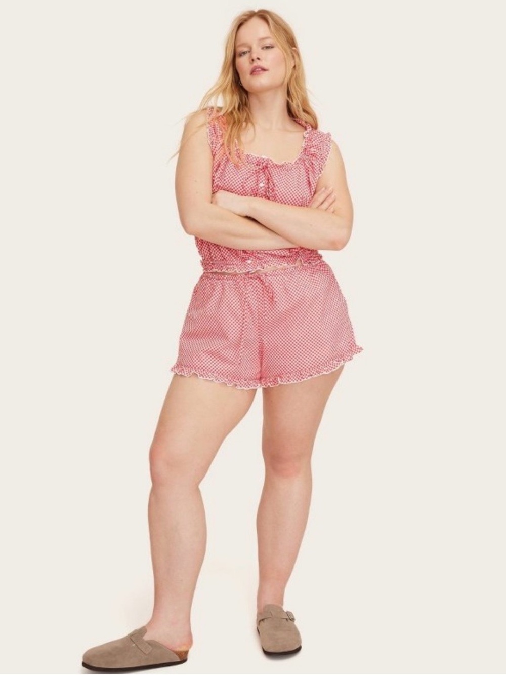 Parke x Target red gingham shorts